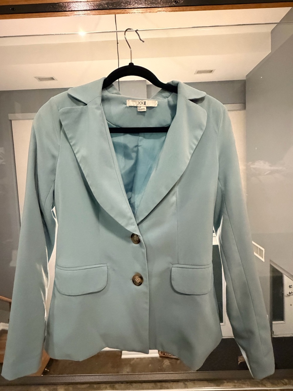 Forever 21 Pastel Blue Women's Two-Button Blazer